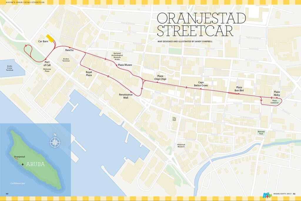 Mapa del del Tranvía de Aruba