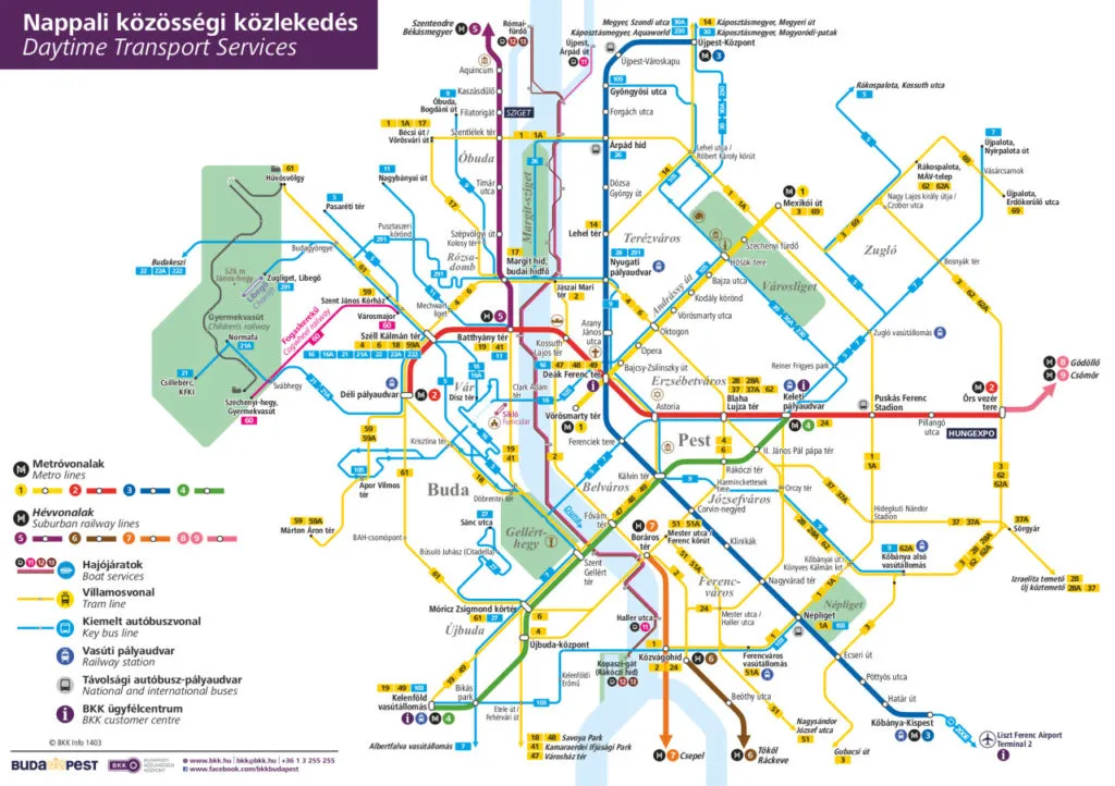 Mapa del Tranvía de Budapest