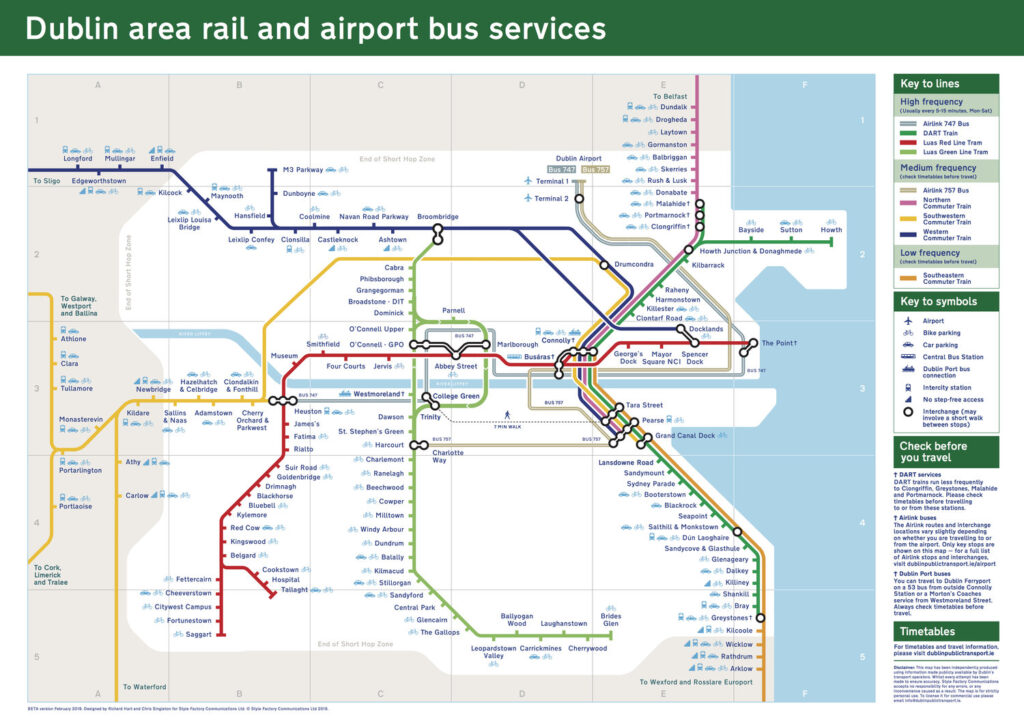 Mapa de los Tranvías de Dublín