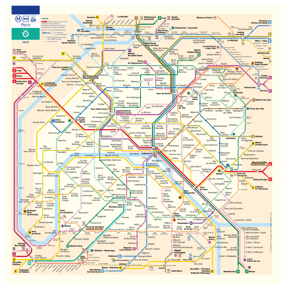 Mapa del transporte público de París