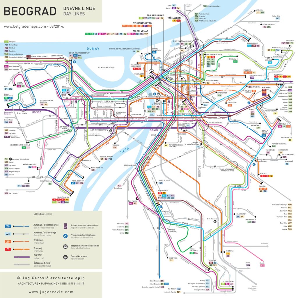 Plano del Transporte Público de Belgrado