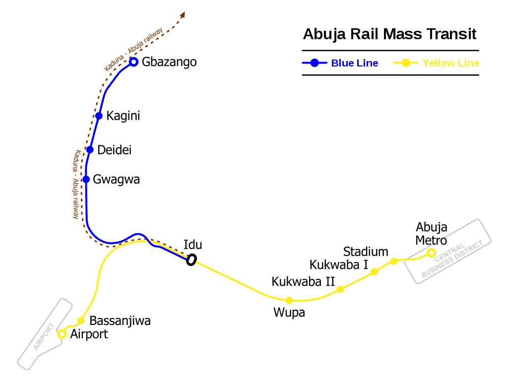 Mapa del Tren Ligero de Abuya