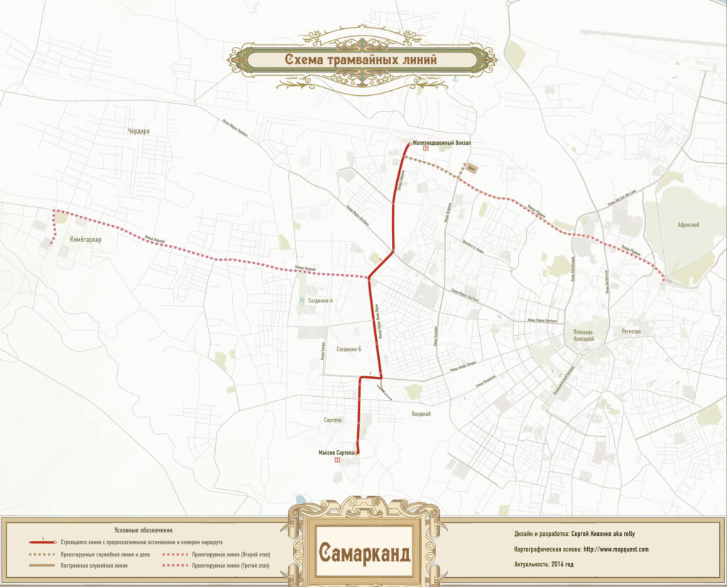 Mapa de transporte público de Samarcanda