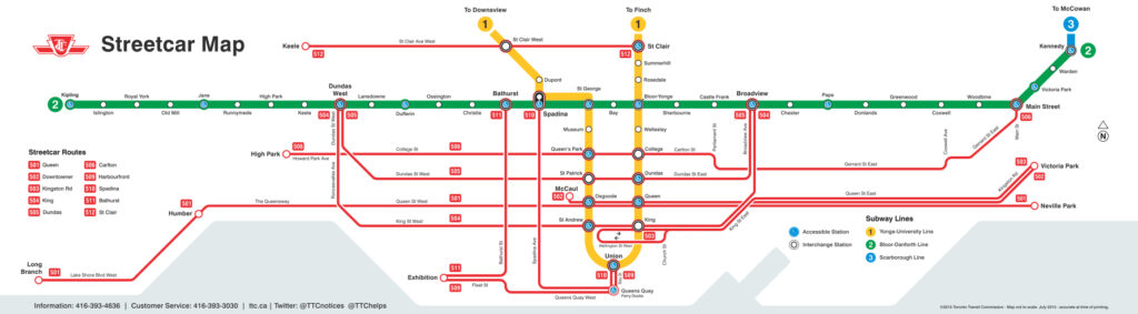 Mapa del tranvía de Toronto