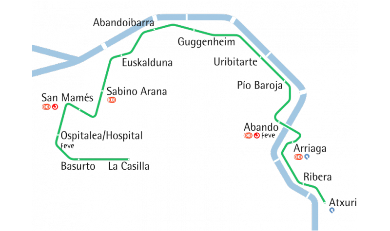 Mapa del Tranvía de Bilbao